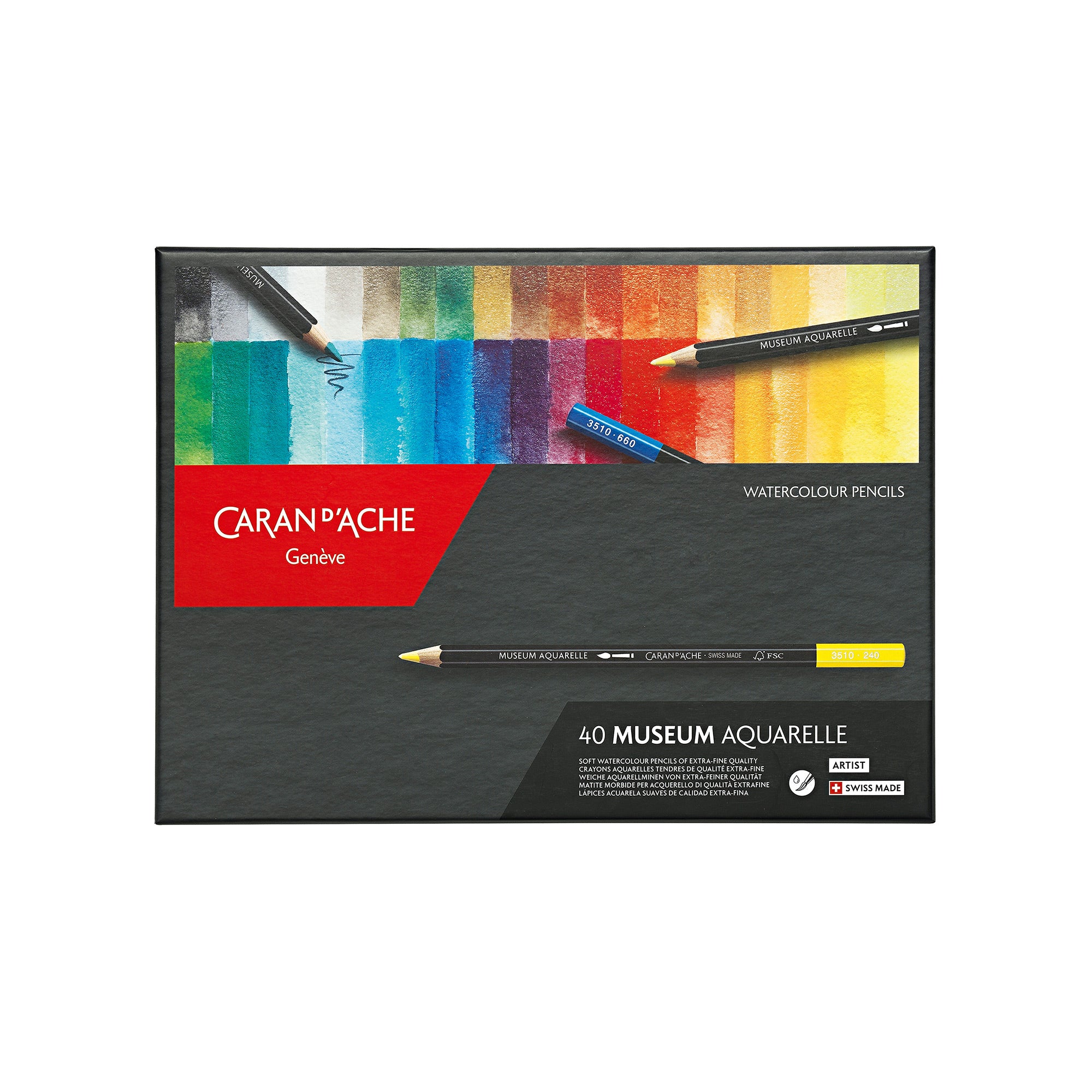40-Pack Caran D'ache Museum Watercolour Pencils - Unleash Your Artistic Potential!