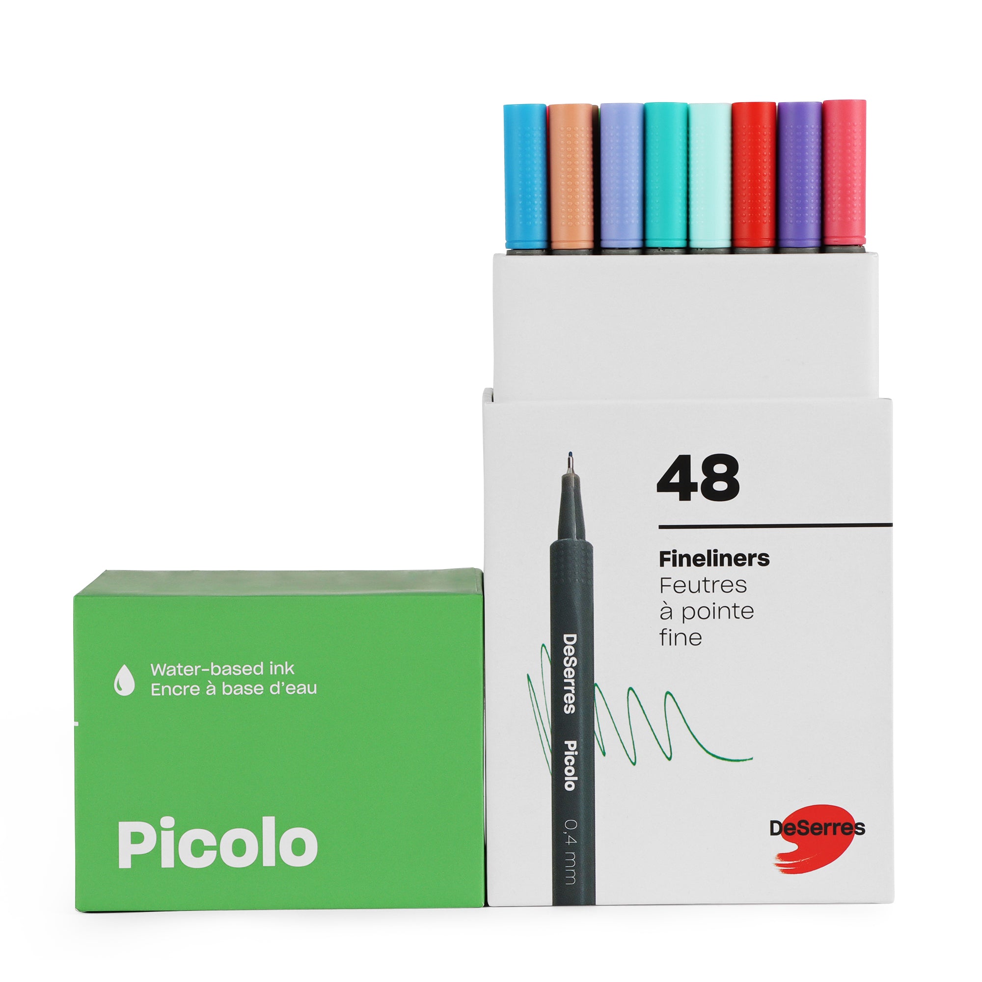 48-Pack Picolo Fineliners Set - 0.4 mm, Assorted Vibrant Colours