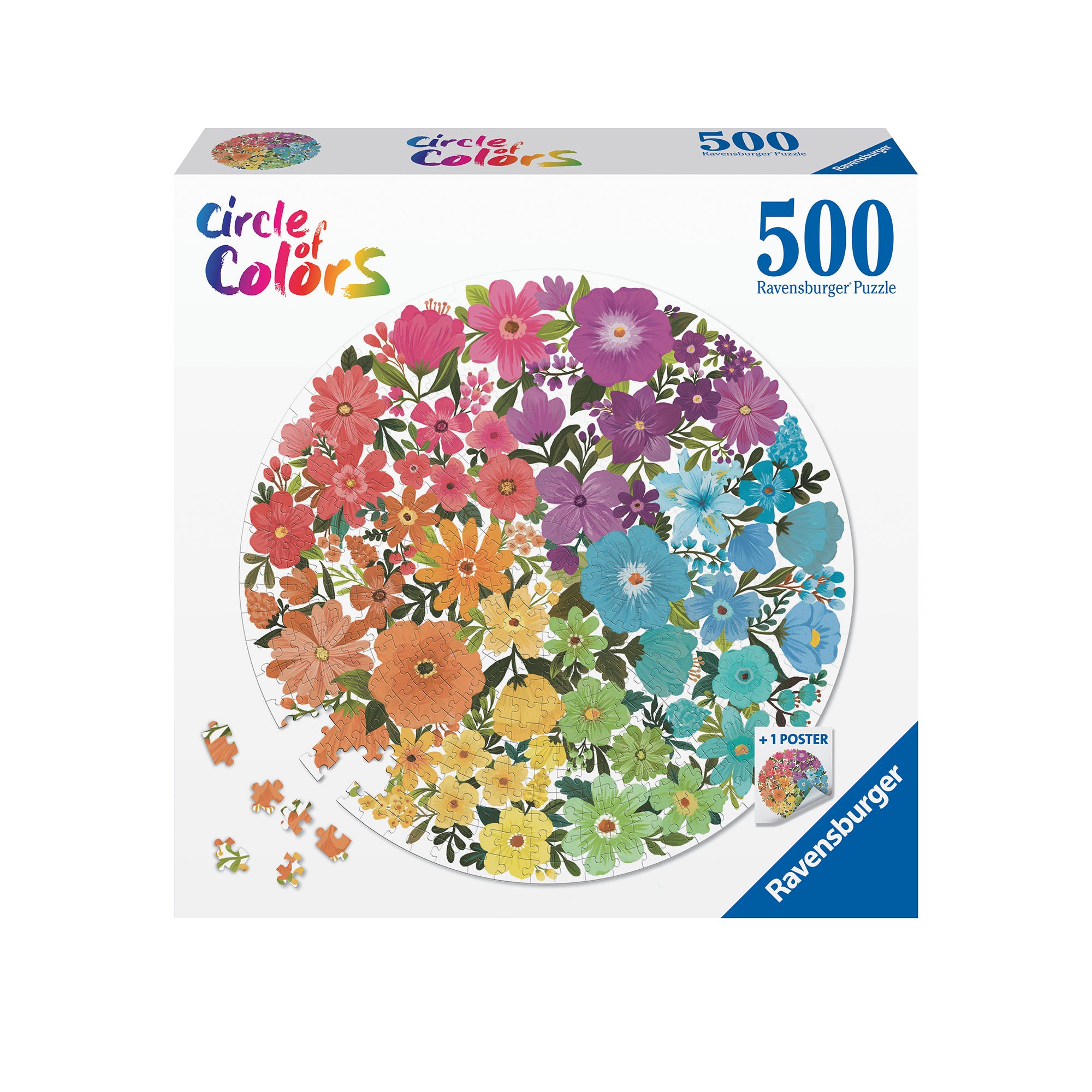 Stunning 500-Piece Flower Colour Circle Puzzle