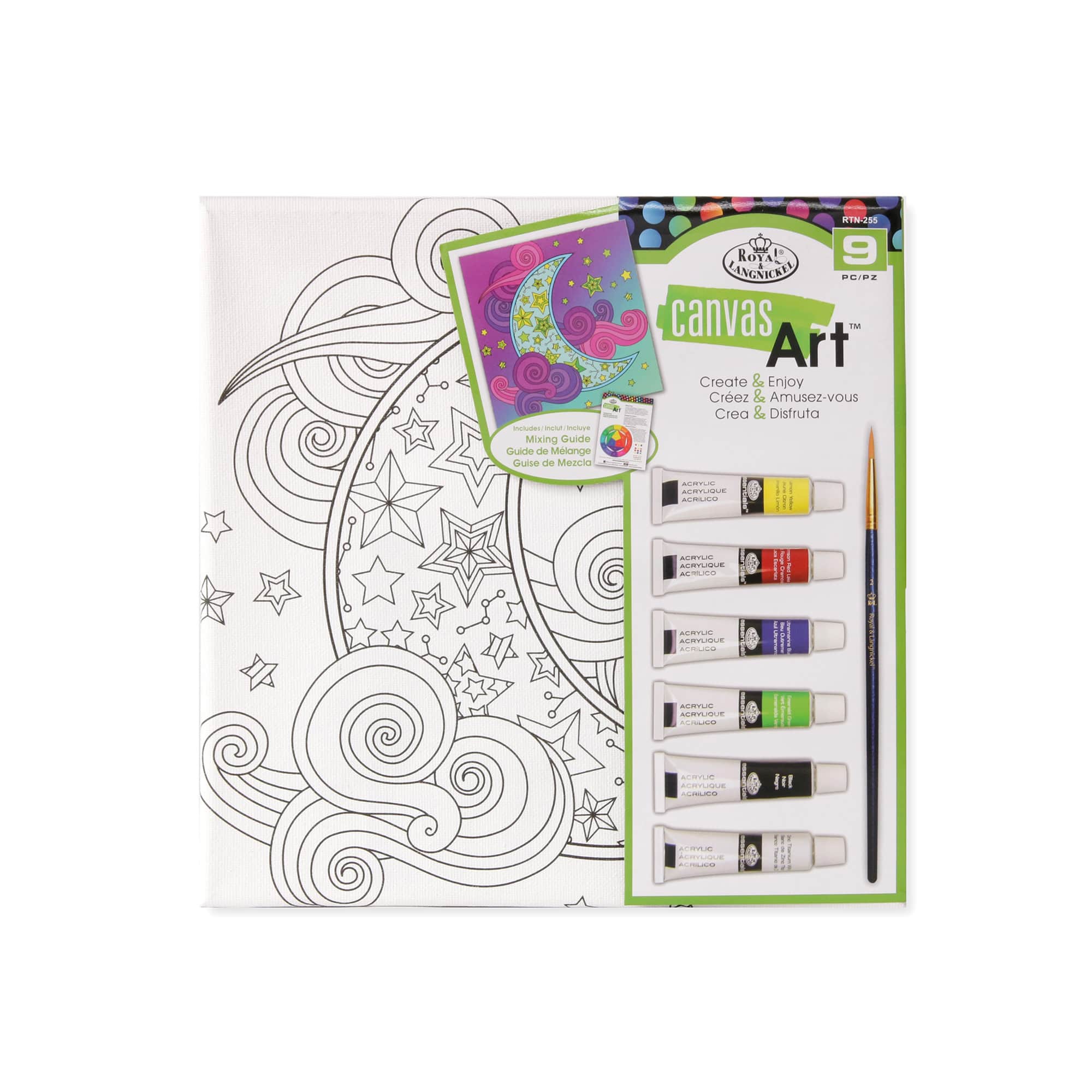 Enchanting Moon Canvas Art Acrylic Paint Set